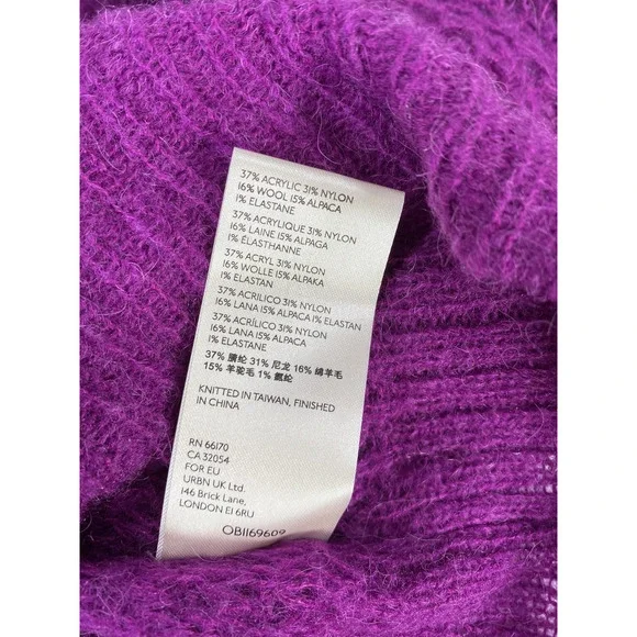 NEW Free People Women’s Purple Orchid Knit Lulu Oversize Sweater - XS - Picture 5 of 6